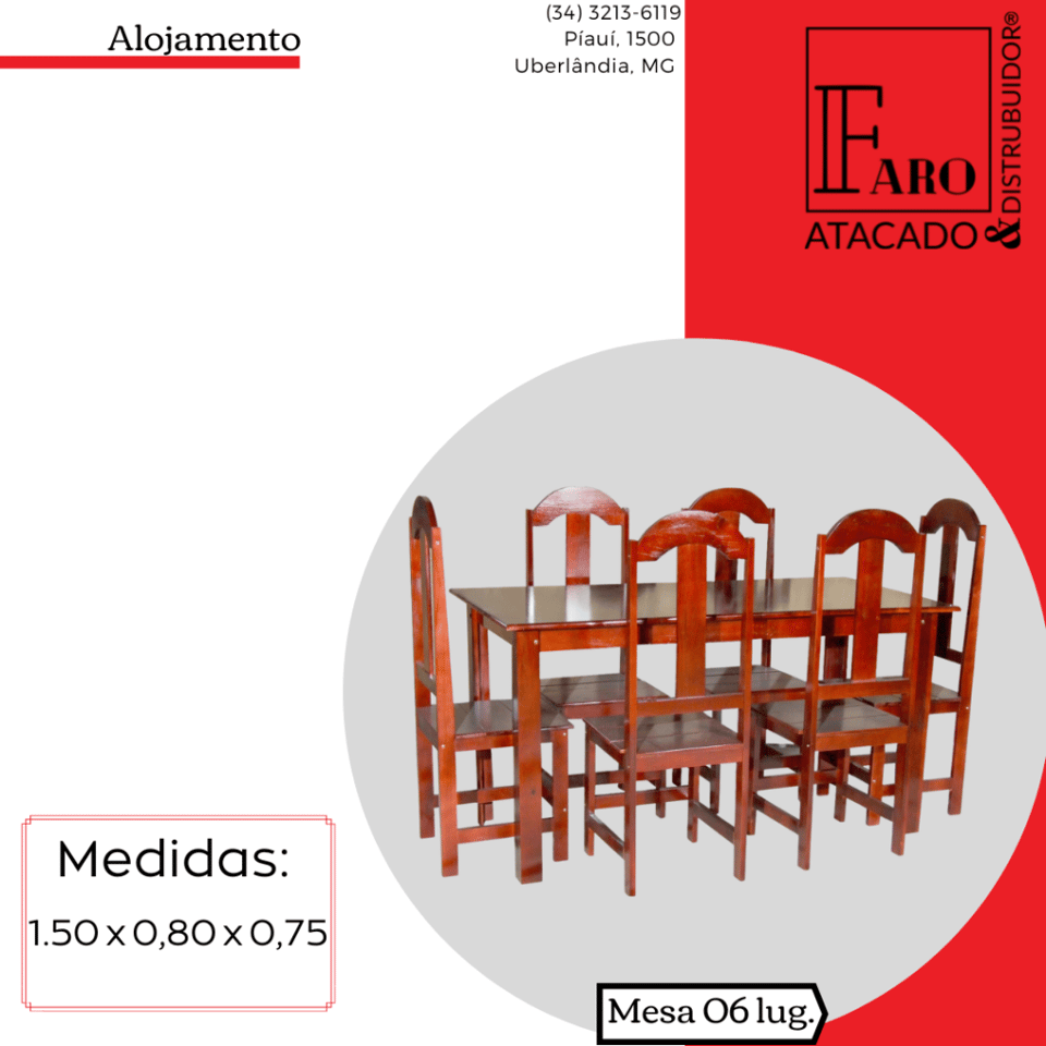 Mesa de 06 Lugares