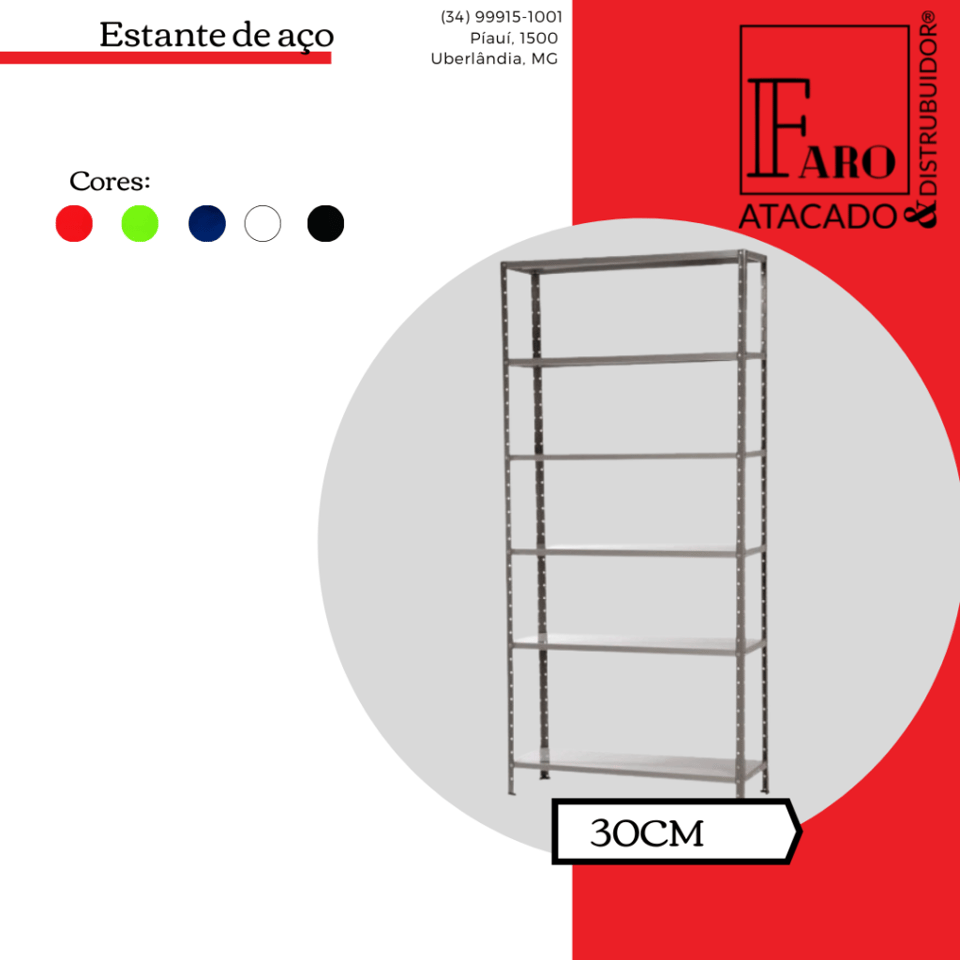Estante de aço 30cm